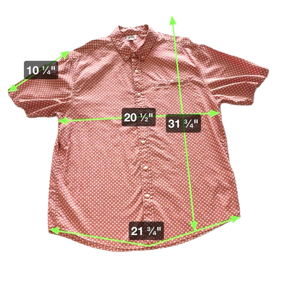VTG Catch Surf Shirt Mens Size L-XL Peach Beach Geometric Short Sleeve Button Up - Picture 3 of 7